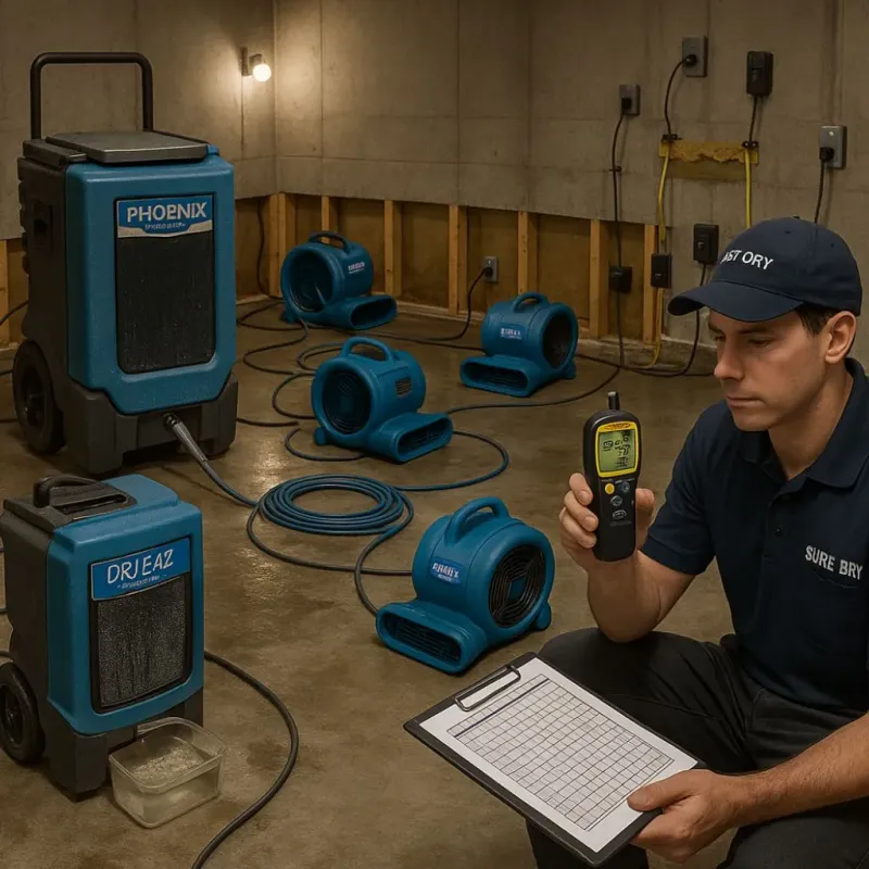 Structural Drying and Dehumidification process in Magnolia, NJ